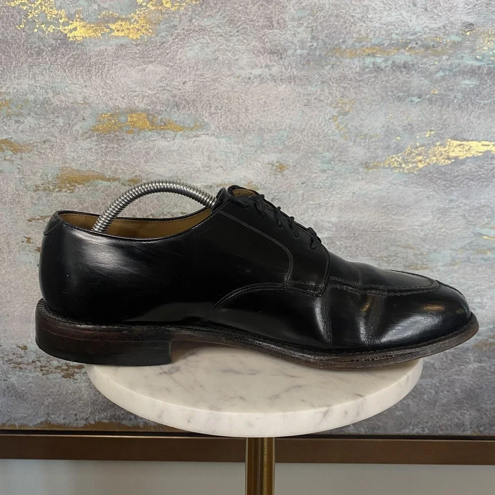 Johnston & Murphy Shoes Mens Size 9 D Black Leather Derby Square Toe 22-2831